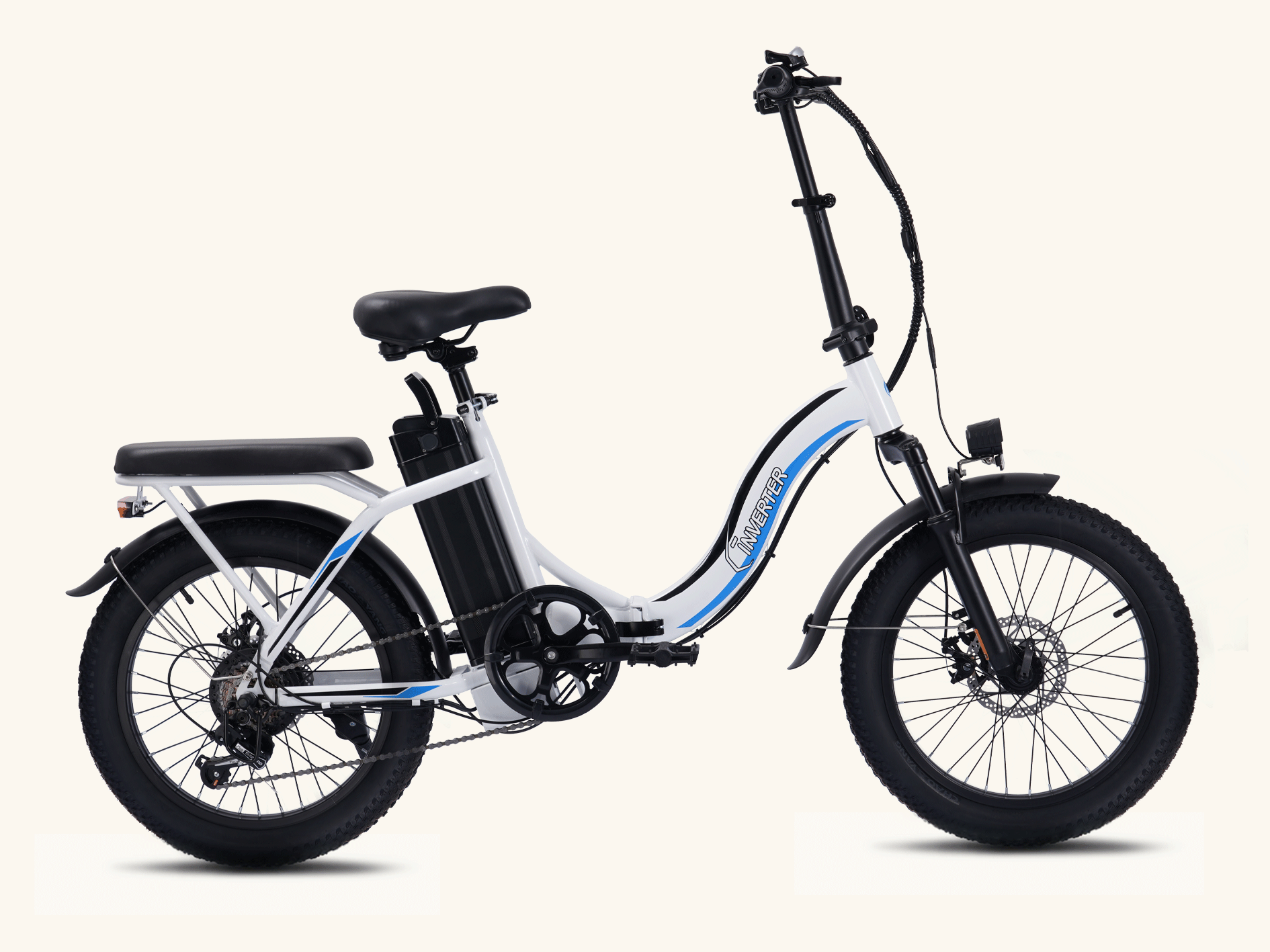 C INVERTER GEMINI 20" X 3.0 Fat Tire Electric Bike, 11.6Ah 36V Battery Folding E Bike, Max.Range 20-55 Miles, 20 MPH Max Speed Electric Bicycle for Teenager Adults