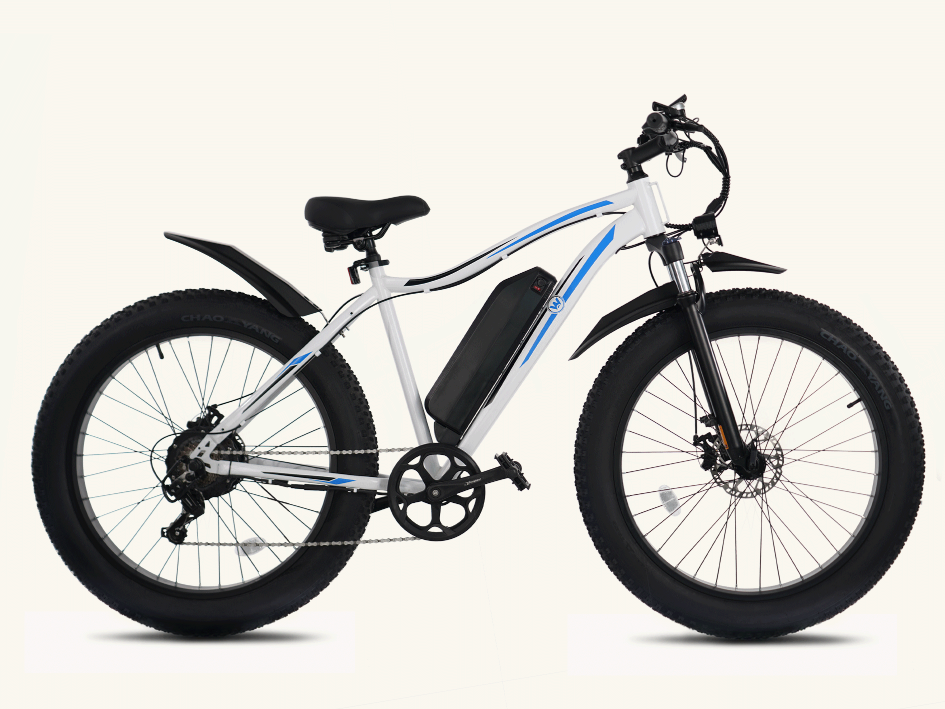 Premium TAURUS Long Range All-terrain Fat Tires Electric Bike 26" Cruiser Detachable Battery Pack