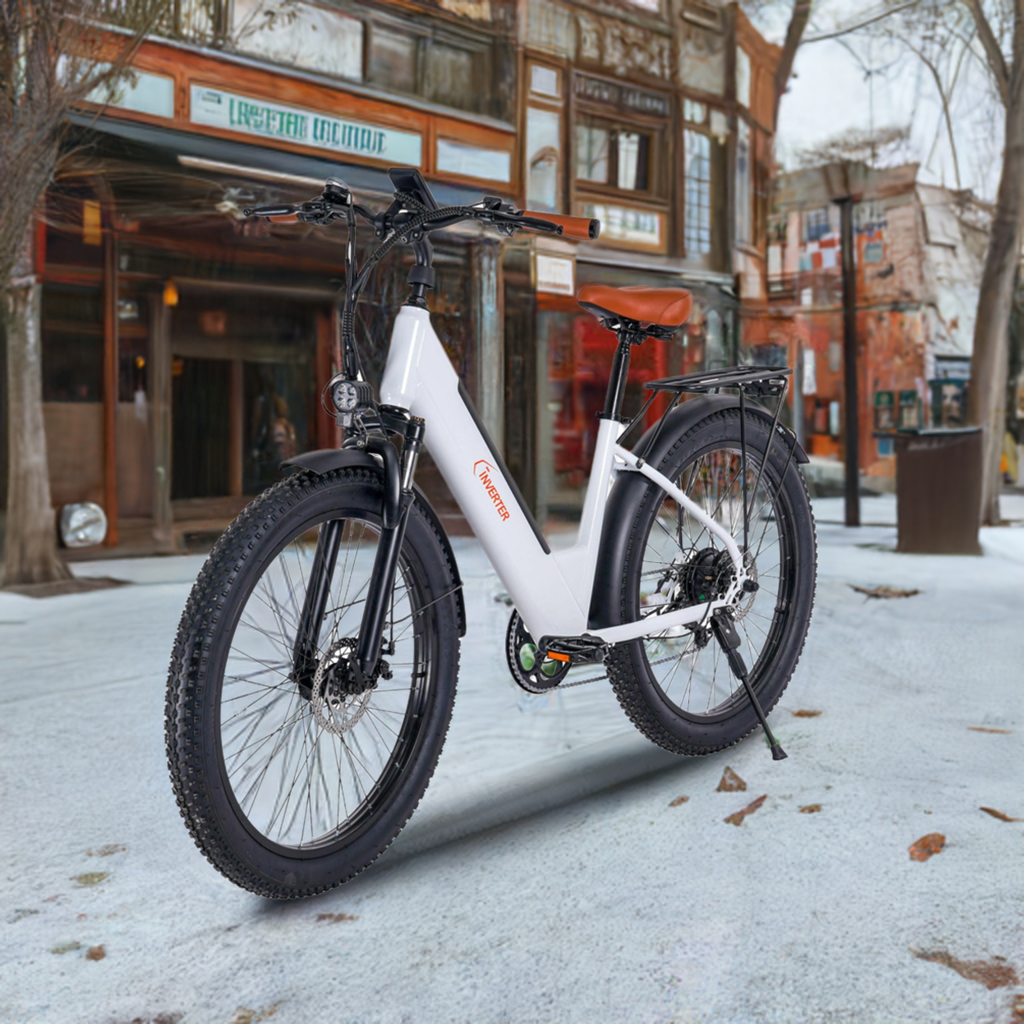 Vélo électrique pour adulte LEO 26" : le choix des citadins avec assistance au pédalage et pneus larges de 3,0"