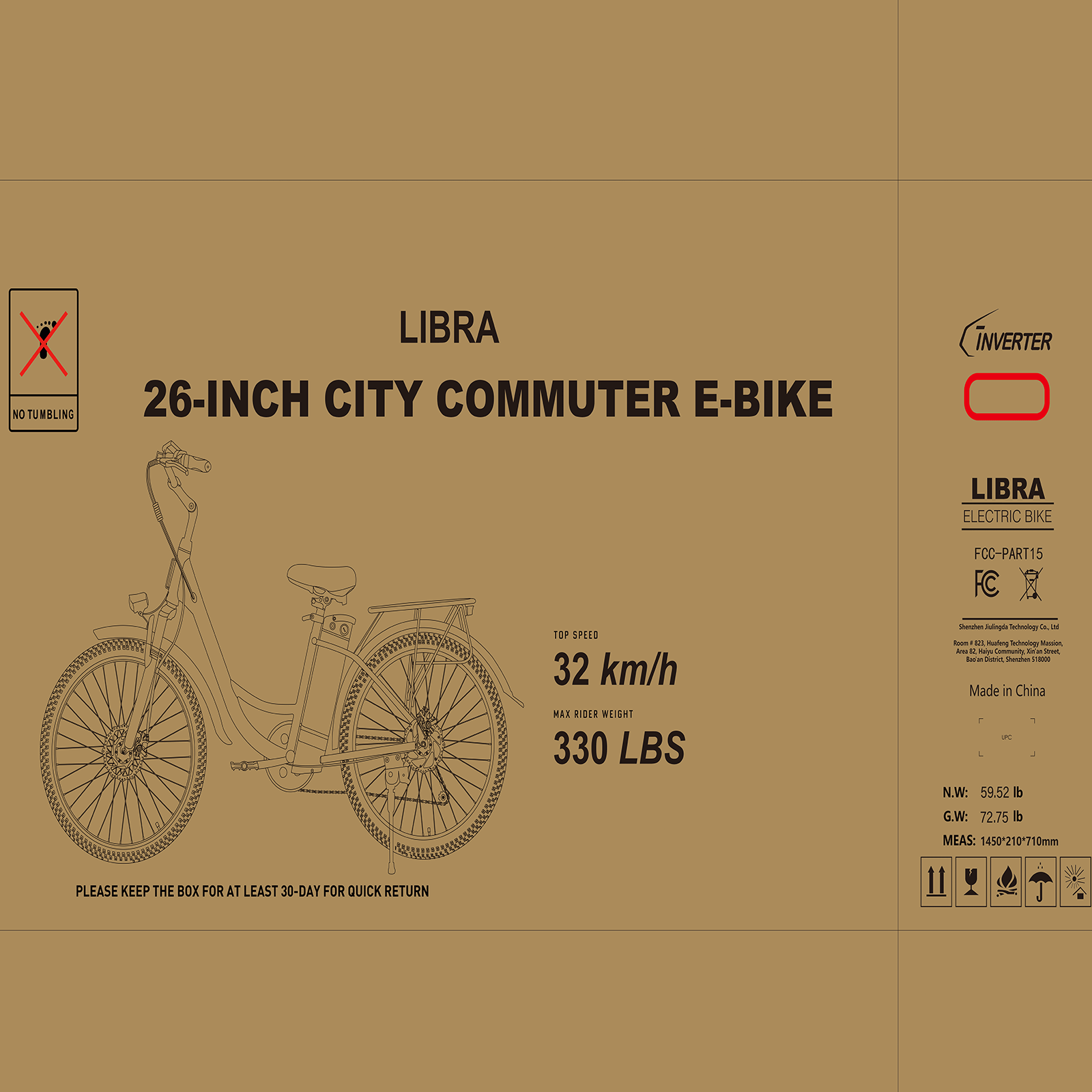 Electric bicycle carton box.